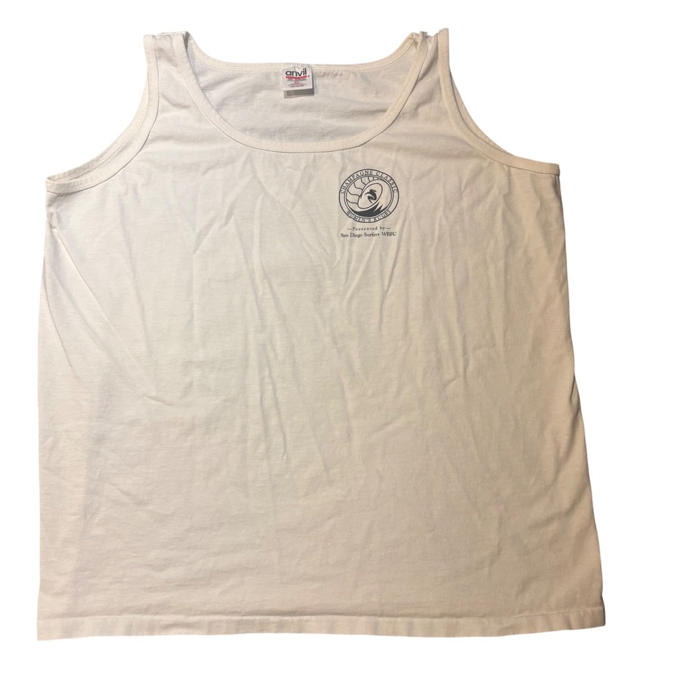 Vintage 90s Champagne Classic Women's Rugby Tank Top XL Single Stitch - Picture 2 of 9